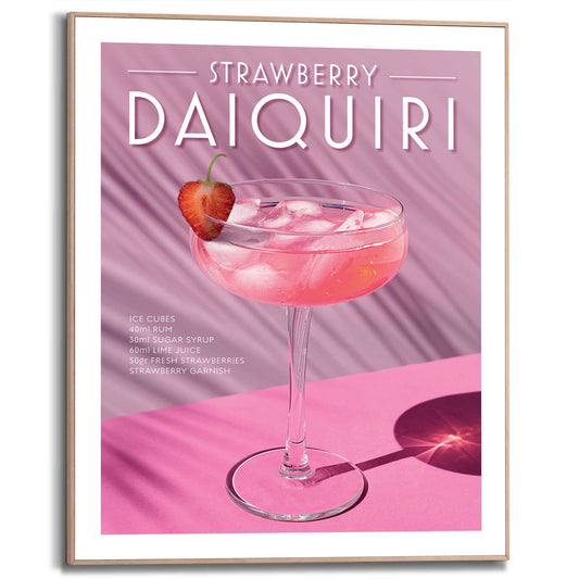 Framed in Wood Strawberry Daiquiri 50x40