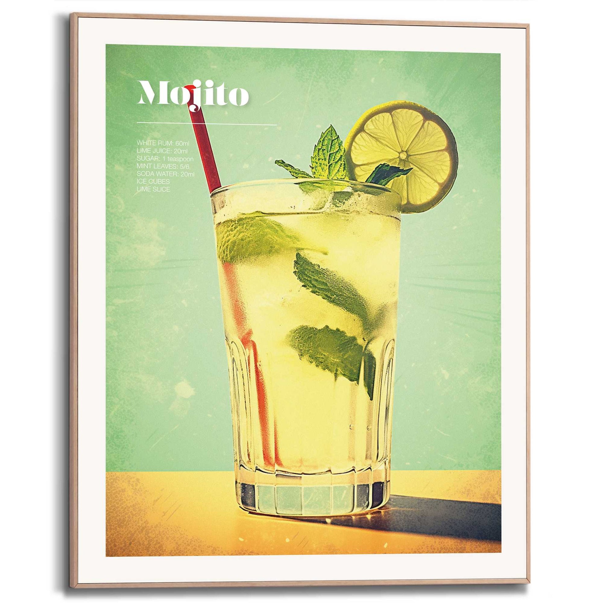 Framed in Wood Mojito Retro 50x40