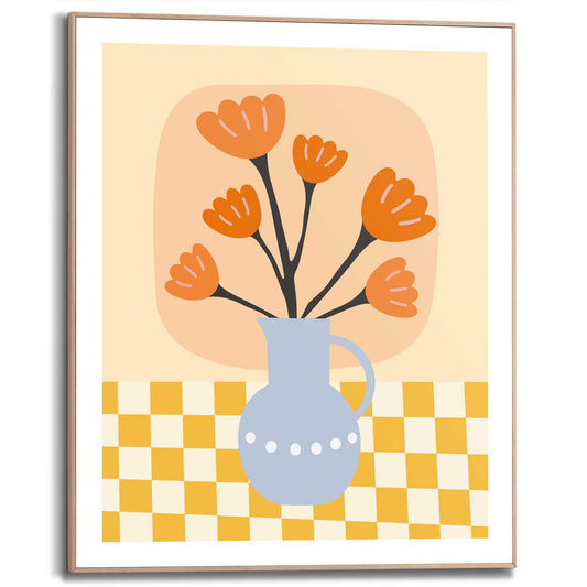 Framed in Wood Spring Flowers 50x40