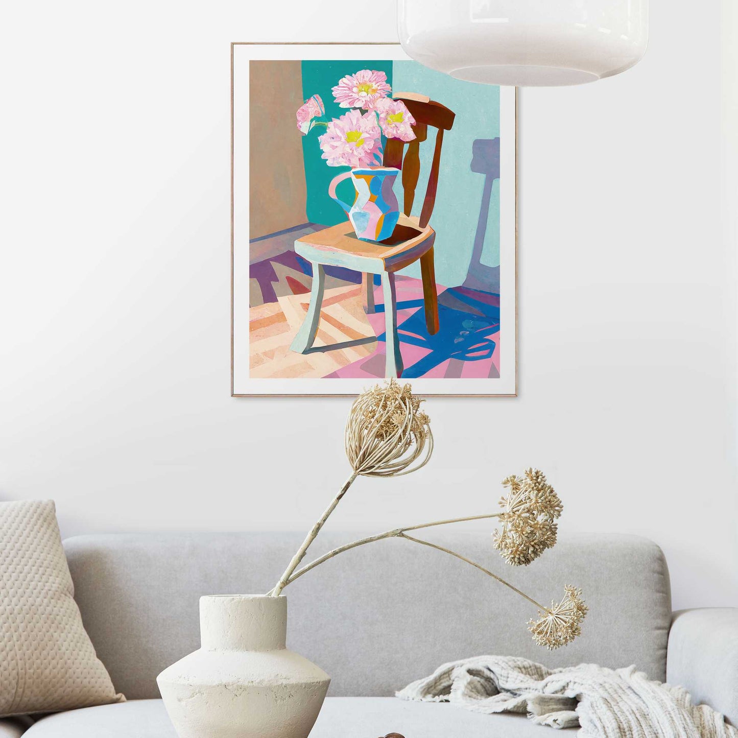 Framed in Wood Pink Gift 50x40