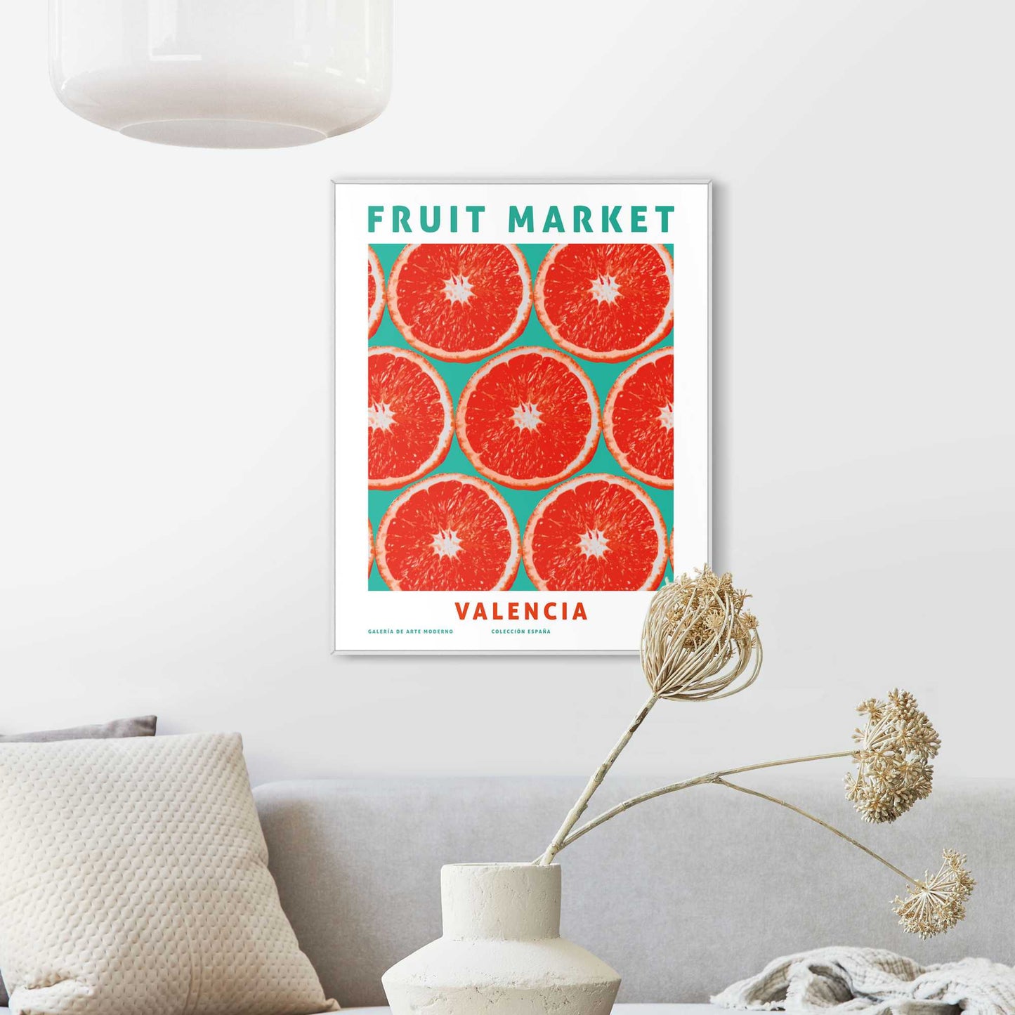 Framed in White Red Oranges 50x40