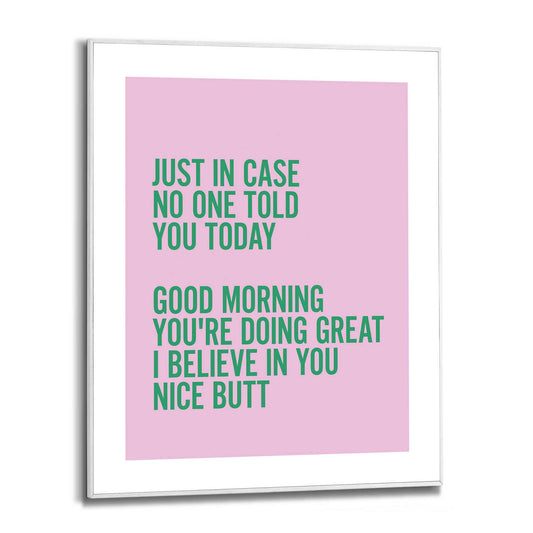 Framed in White Just in Case - pink and green 50x40