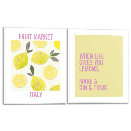 Framed in White Italian Lemons 50x40
