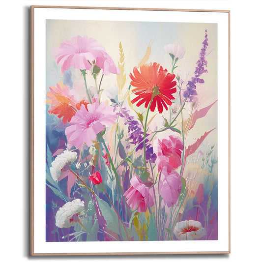 Framed in Wood Garden Pink 50x40