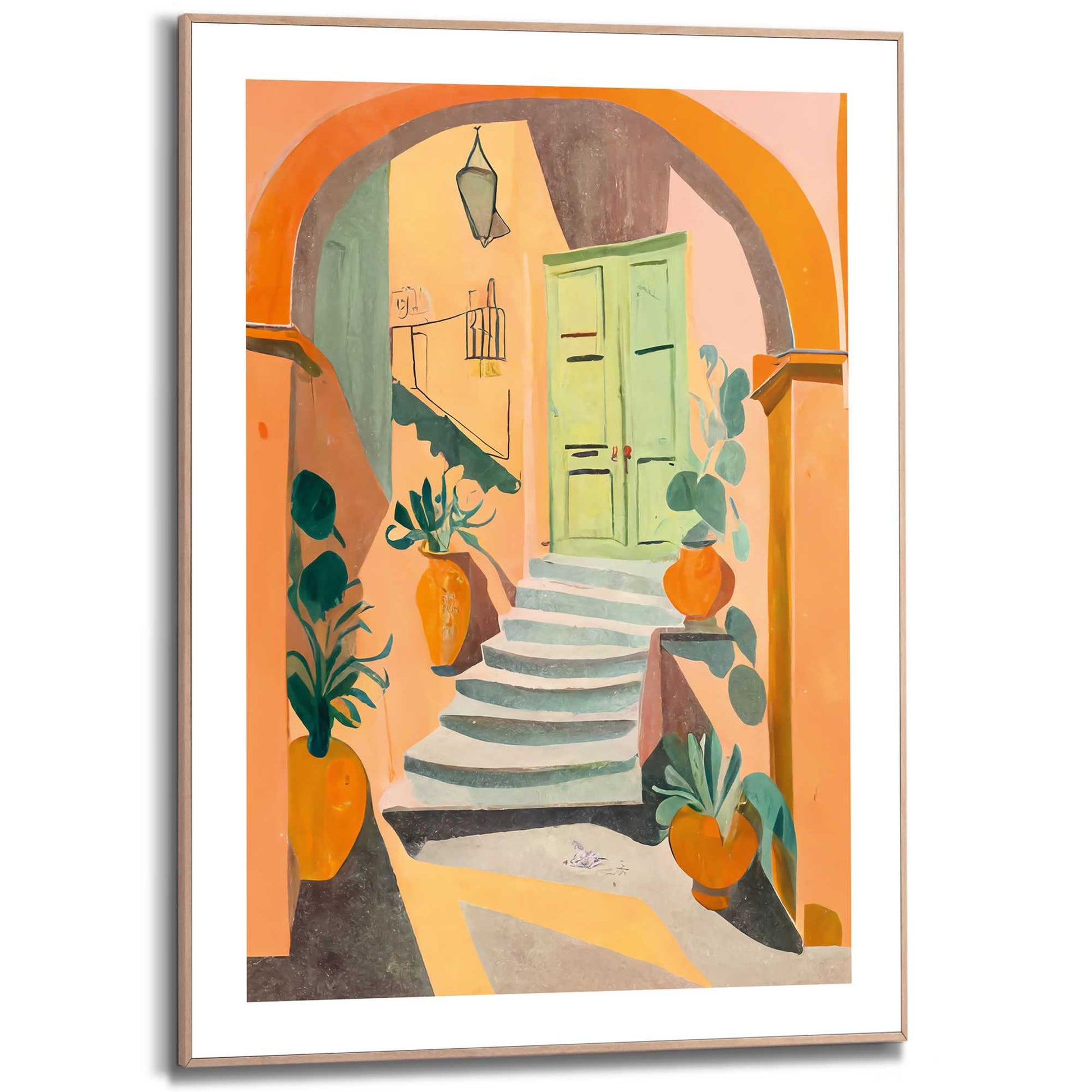 Framed in Wood Mediterranean Stairs 70x50