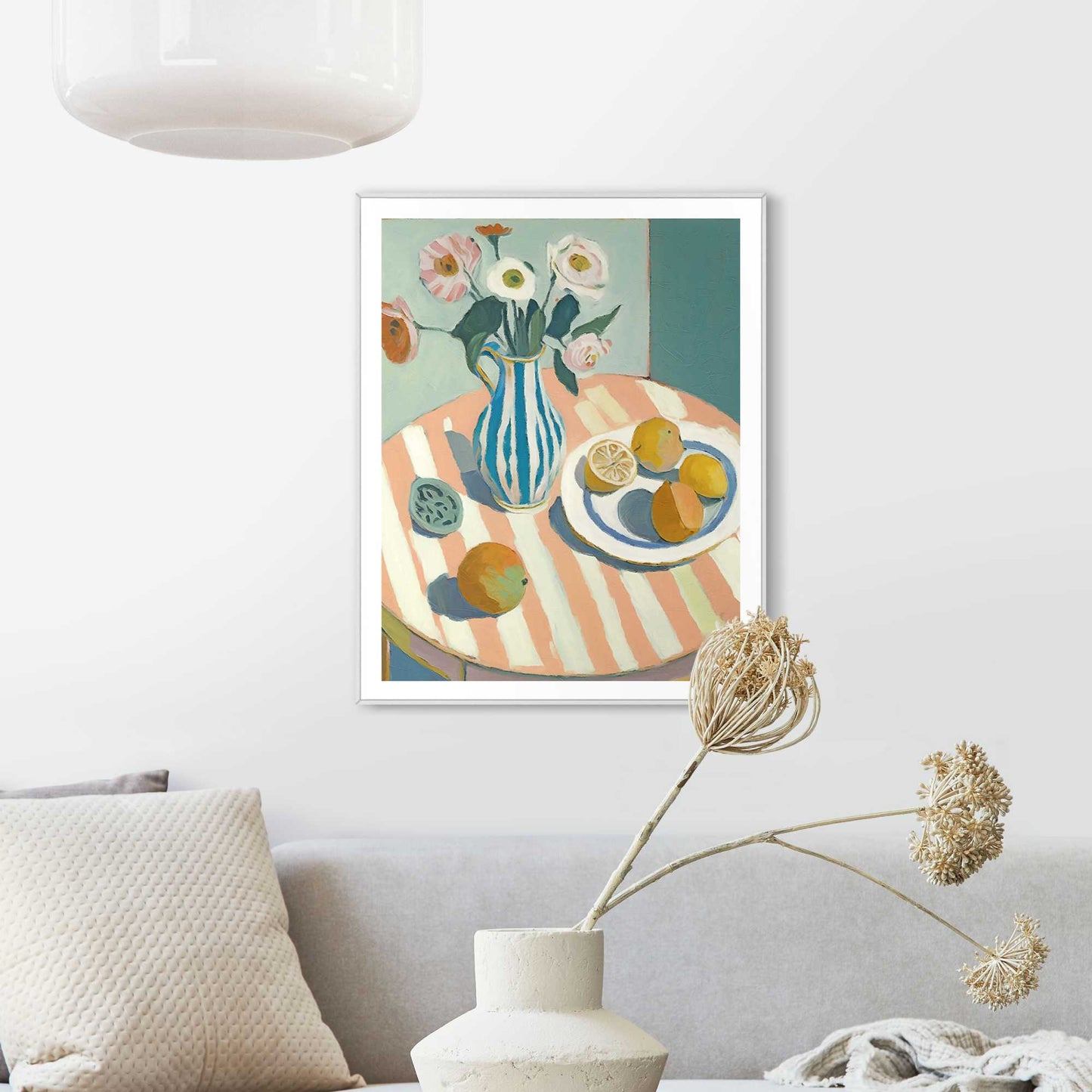 Framed in White Fruit Table 50x40