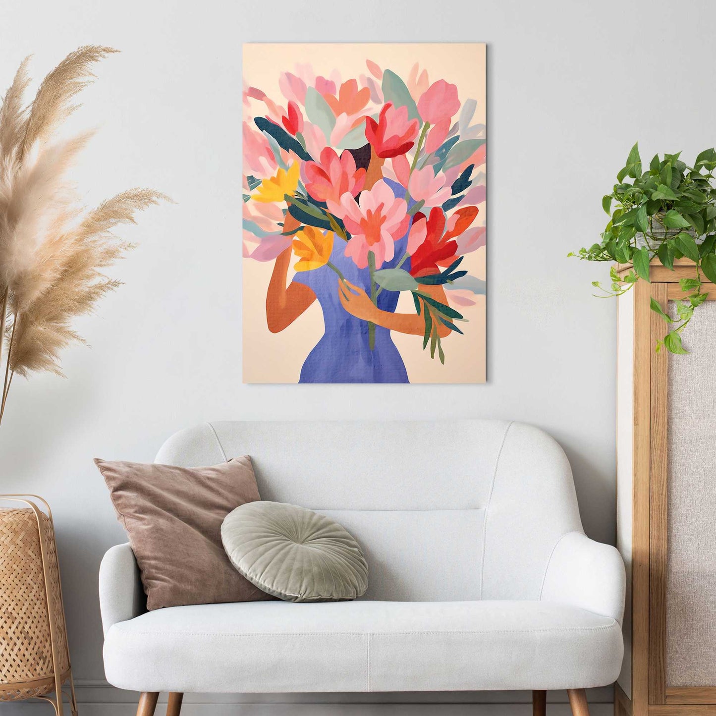 Canvas Dressed Lady Flowers 70x50
