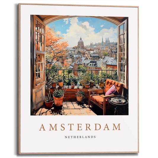 Framed in Wood After Summer - Amsterdam 50x40