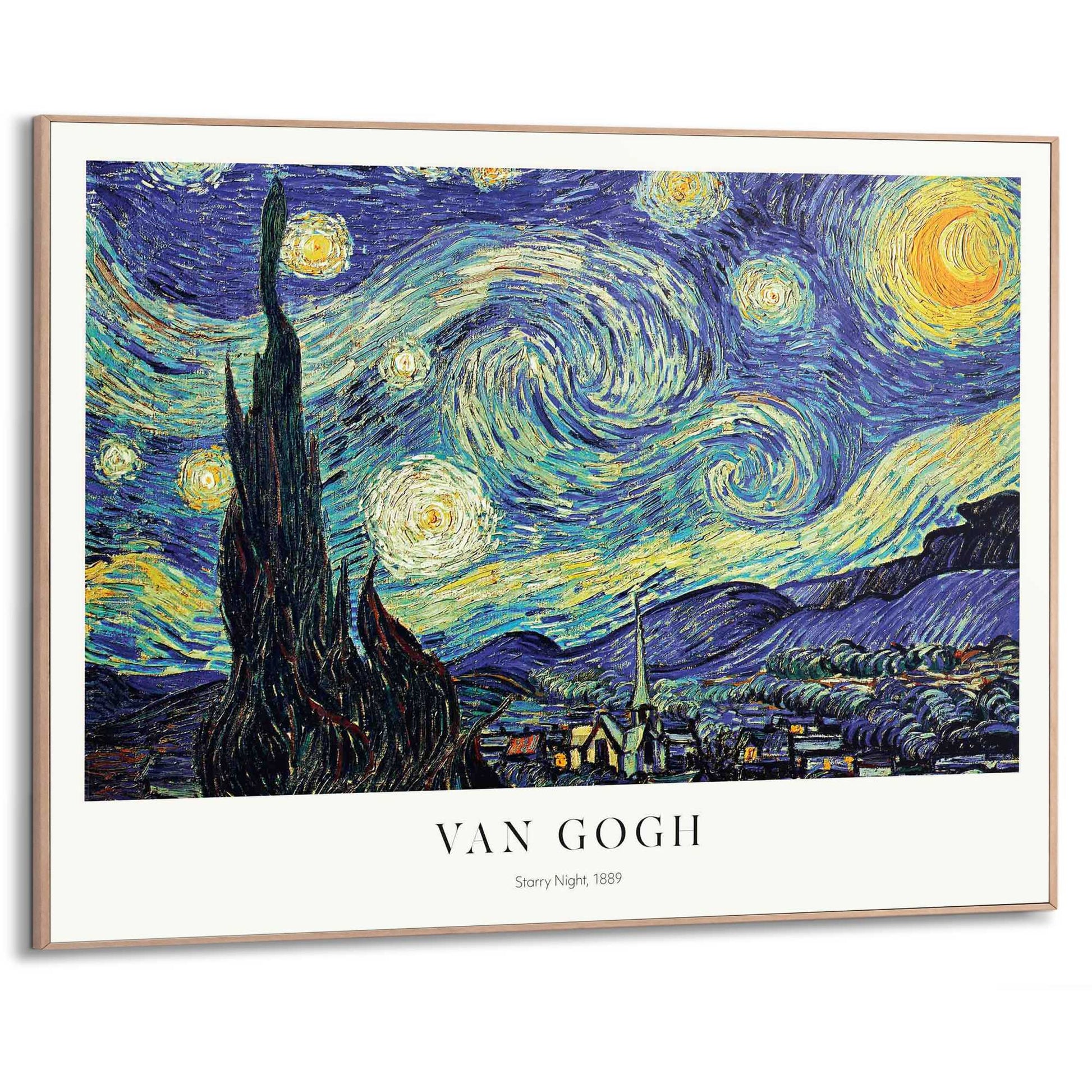 Framed in Wood Vincent van Gogh - starry night 50x70