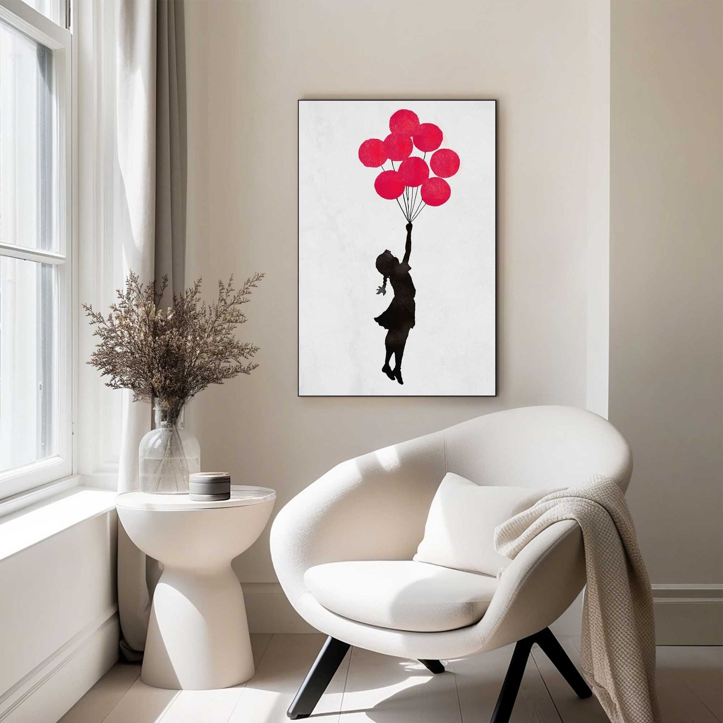 Framed Picture Banksy - girl floating original 90x60