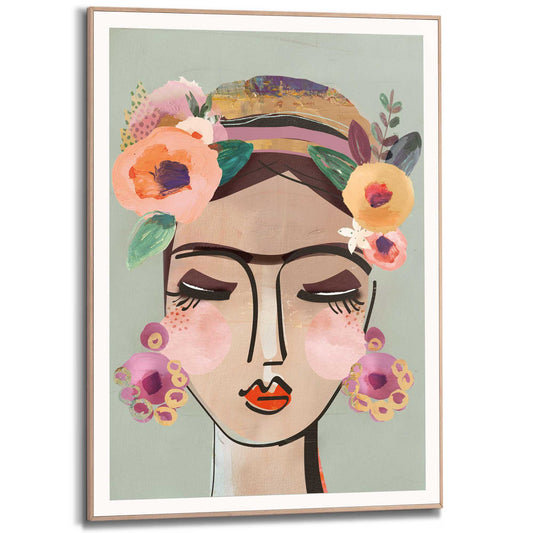 Framed in Wood Calm Portrait 70x50