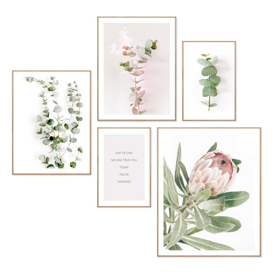 Framed in Wood Sweet Green Set 50x40