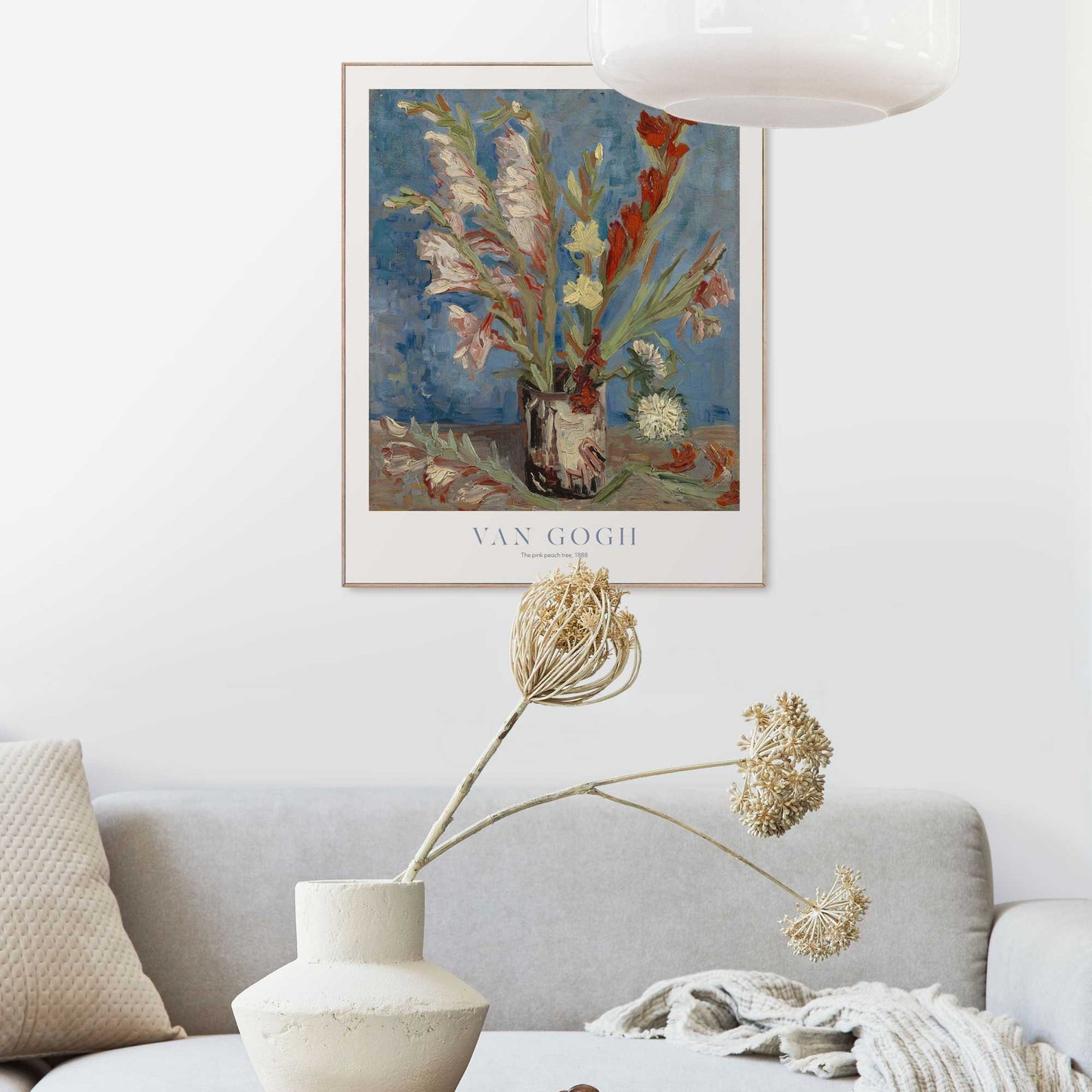 Framed in Wood Van Gogh - vase with gladioli 50x40