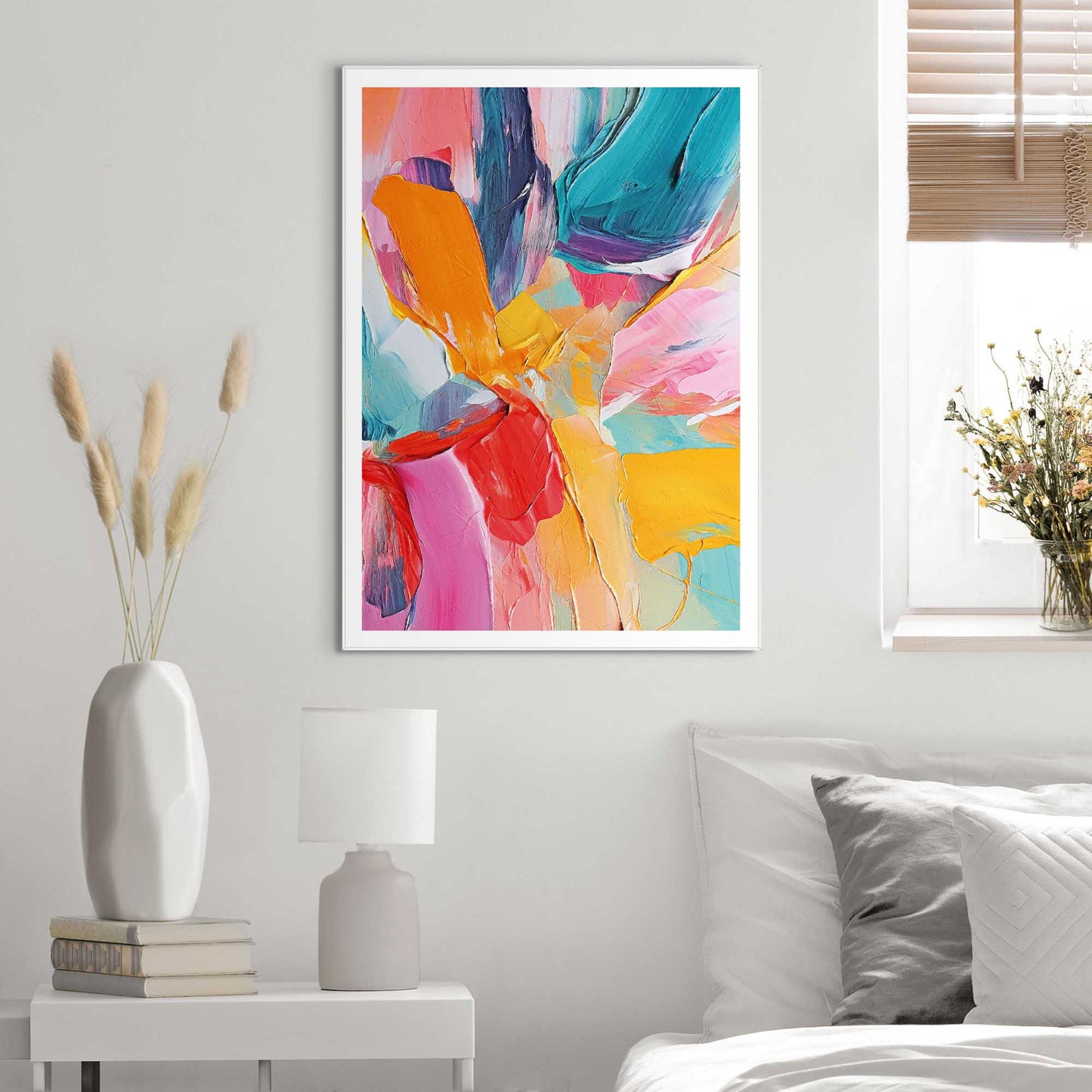 Framed in White Painted Colours 70x50