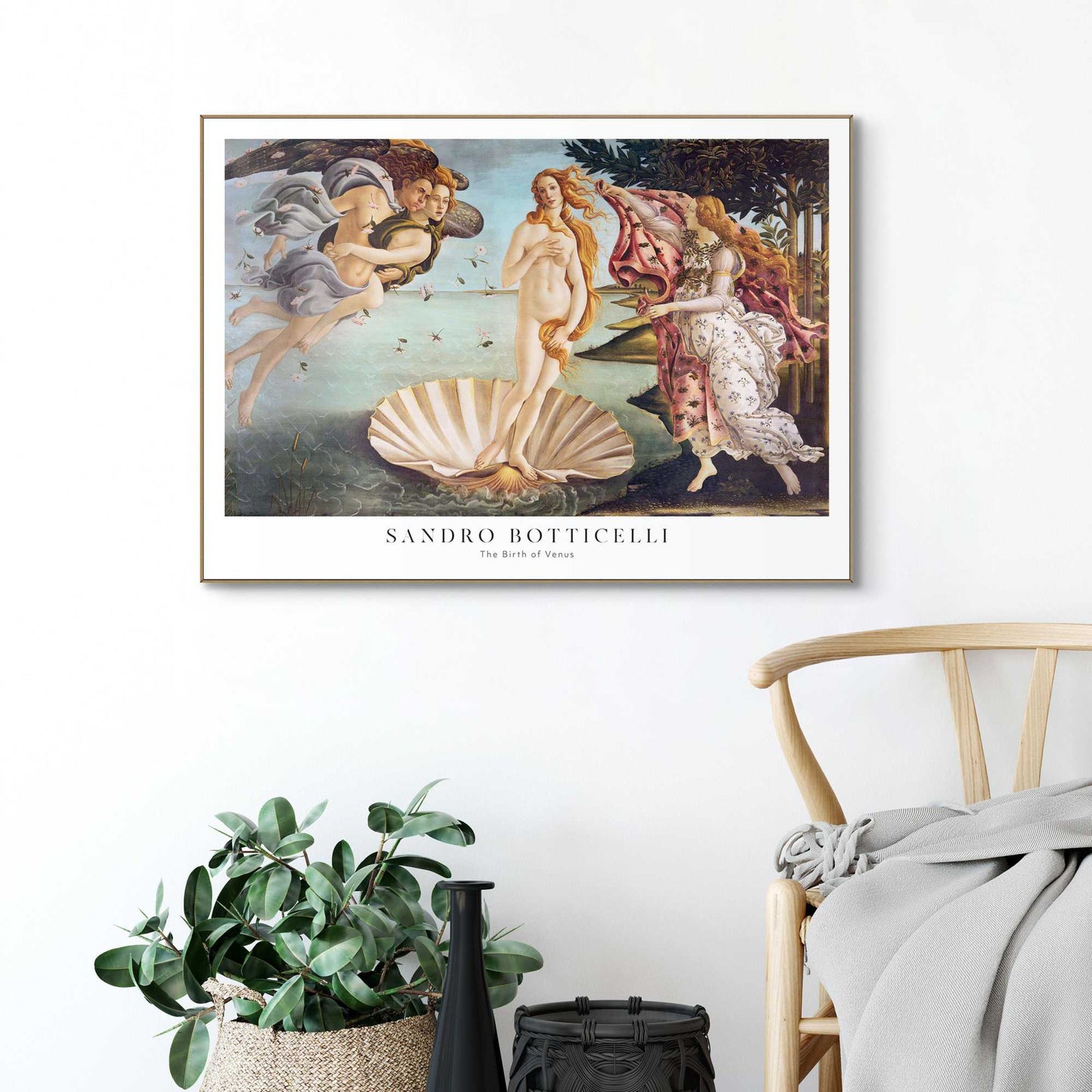 Framed in Wood Sandro Botticelli - the birth of Venus 50x70
