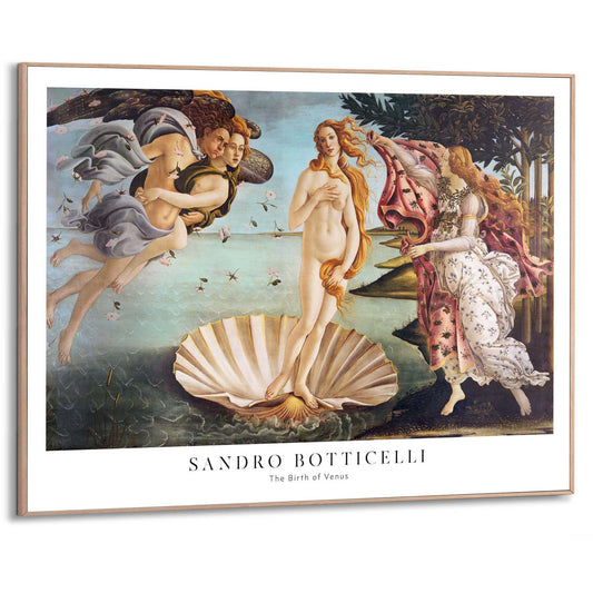 Framed in Wood Sandro Botticelli - the birth of Venus 50x70