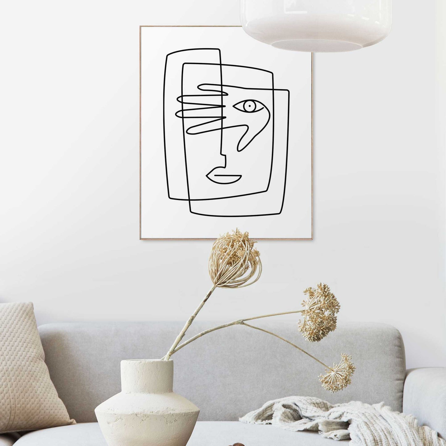 Framed in Wood Picasso Style Figure 50x40