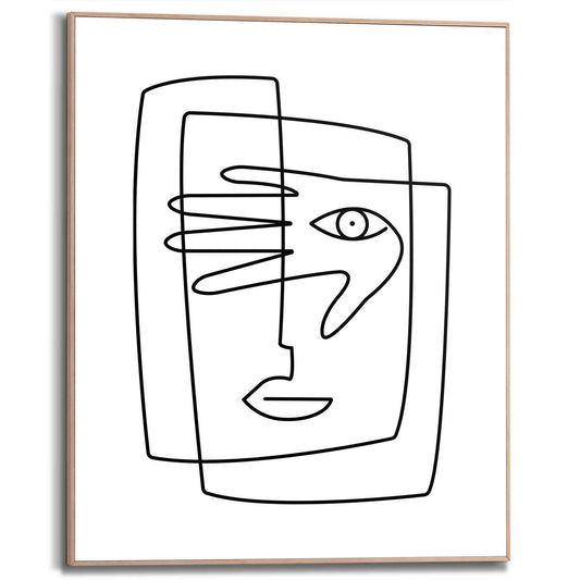 Framed in Wood Picasso Style Figure 50x40