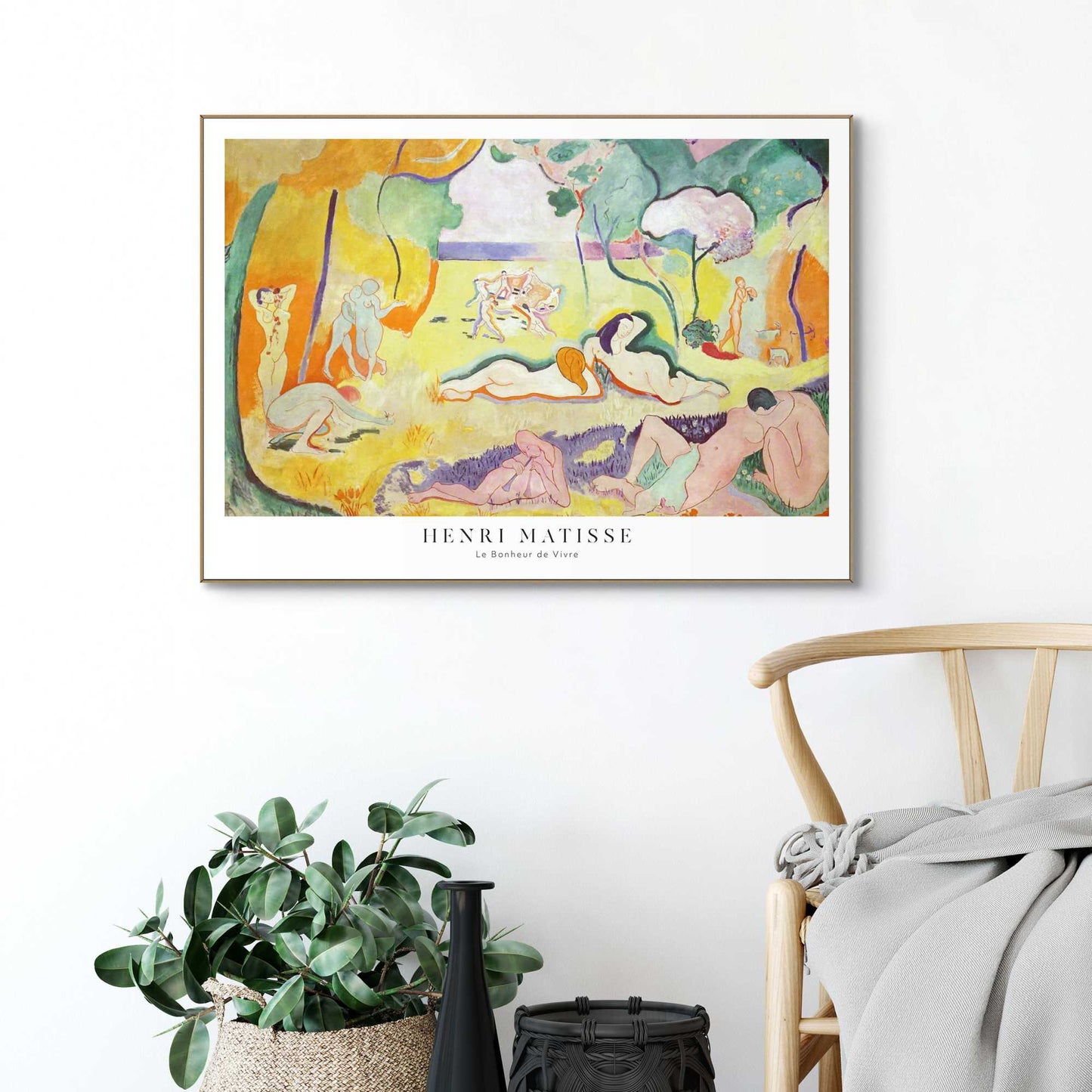 Framed in Wood Henri Matisse - le bonheur de vivre 50x70