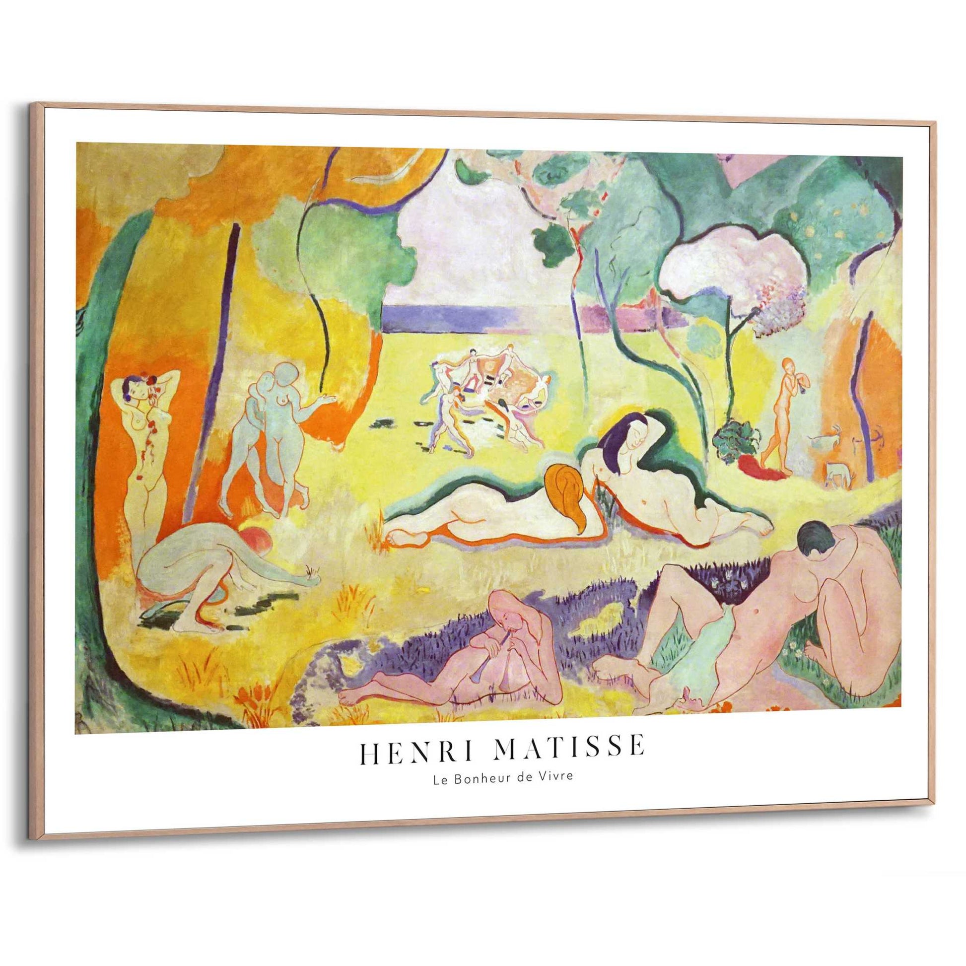 Framed in Wood Henri Matisse - le bonheur de vivre 50x70