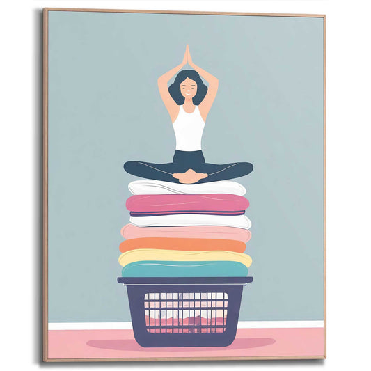 Framed in Wood Laundry Yoga 50x40