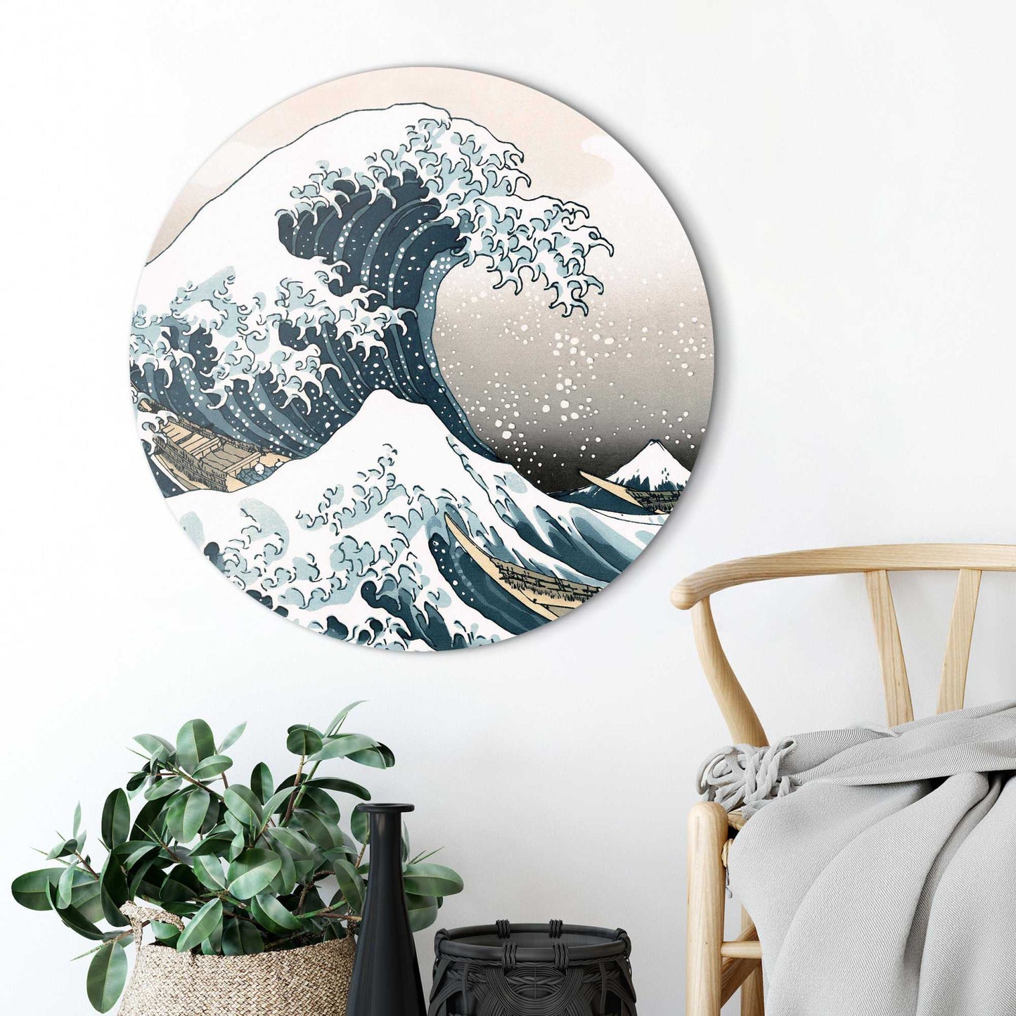 Painting Hokusai - the great wave 80 Rond