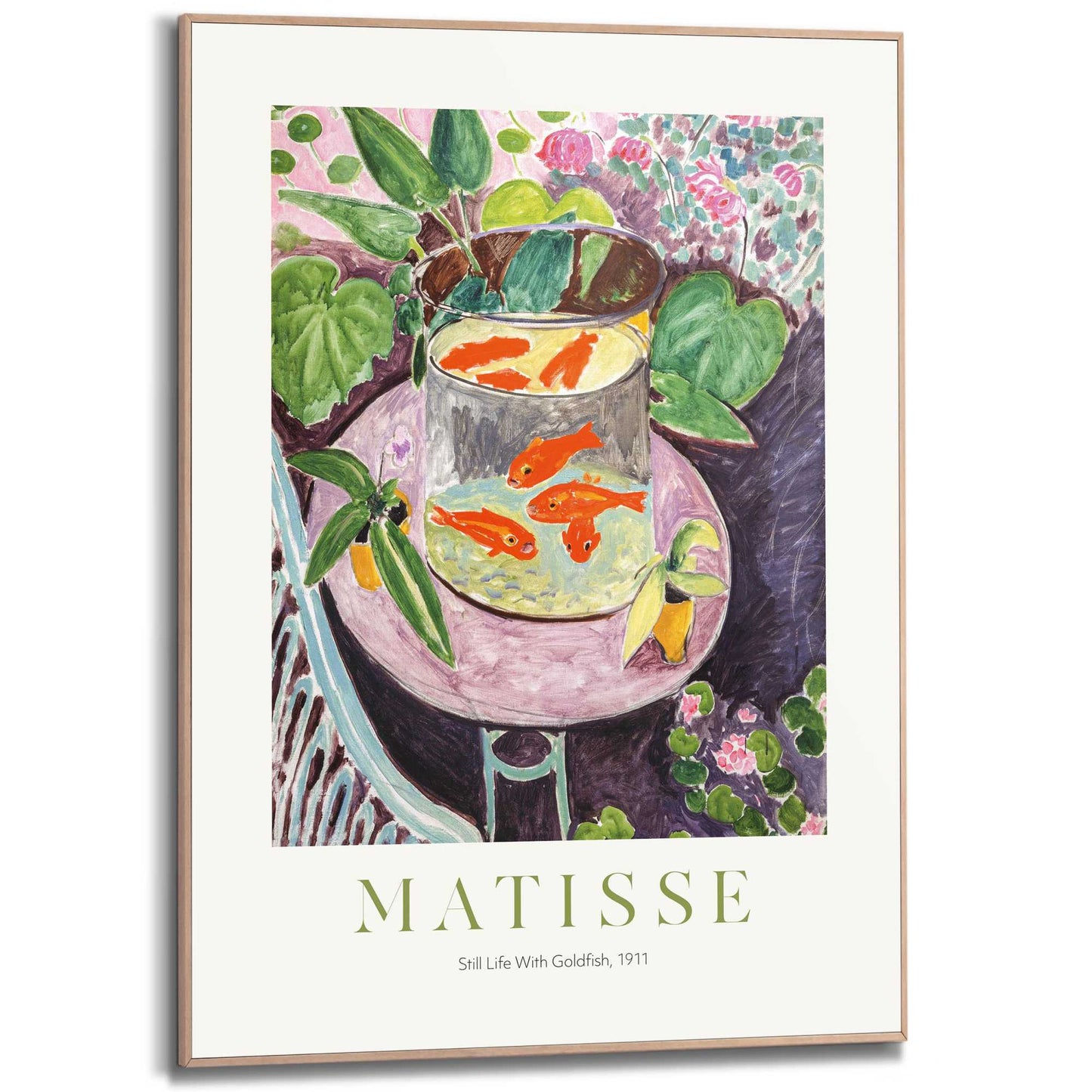 Framed in Wood Matisse - the goldfish 70x50