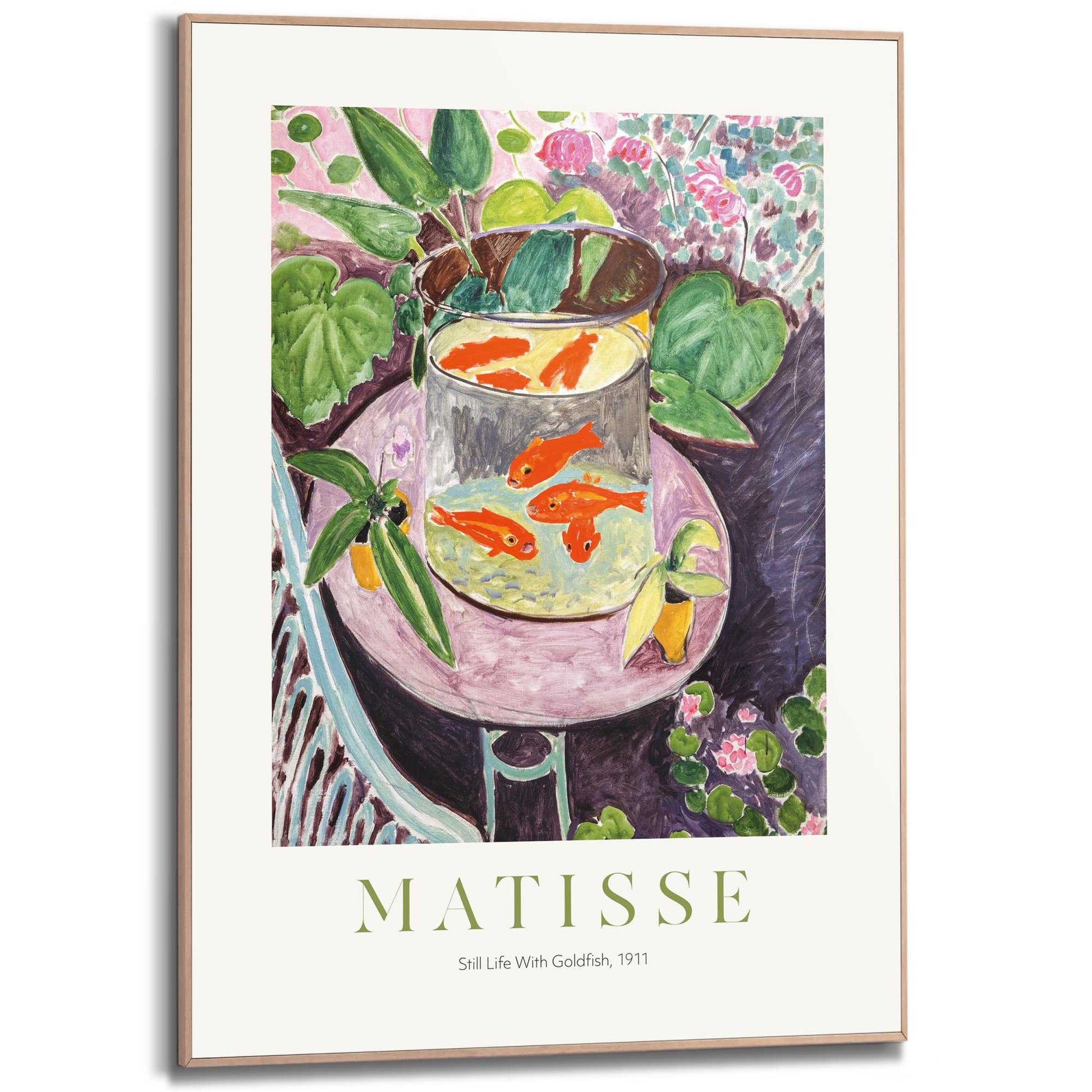 Framed in Wood Matisse - the goldfish 70x50