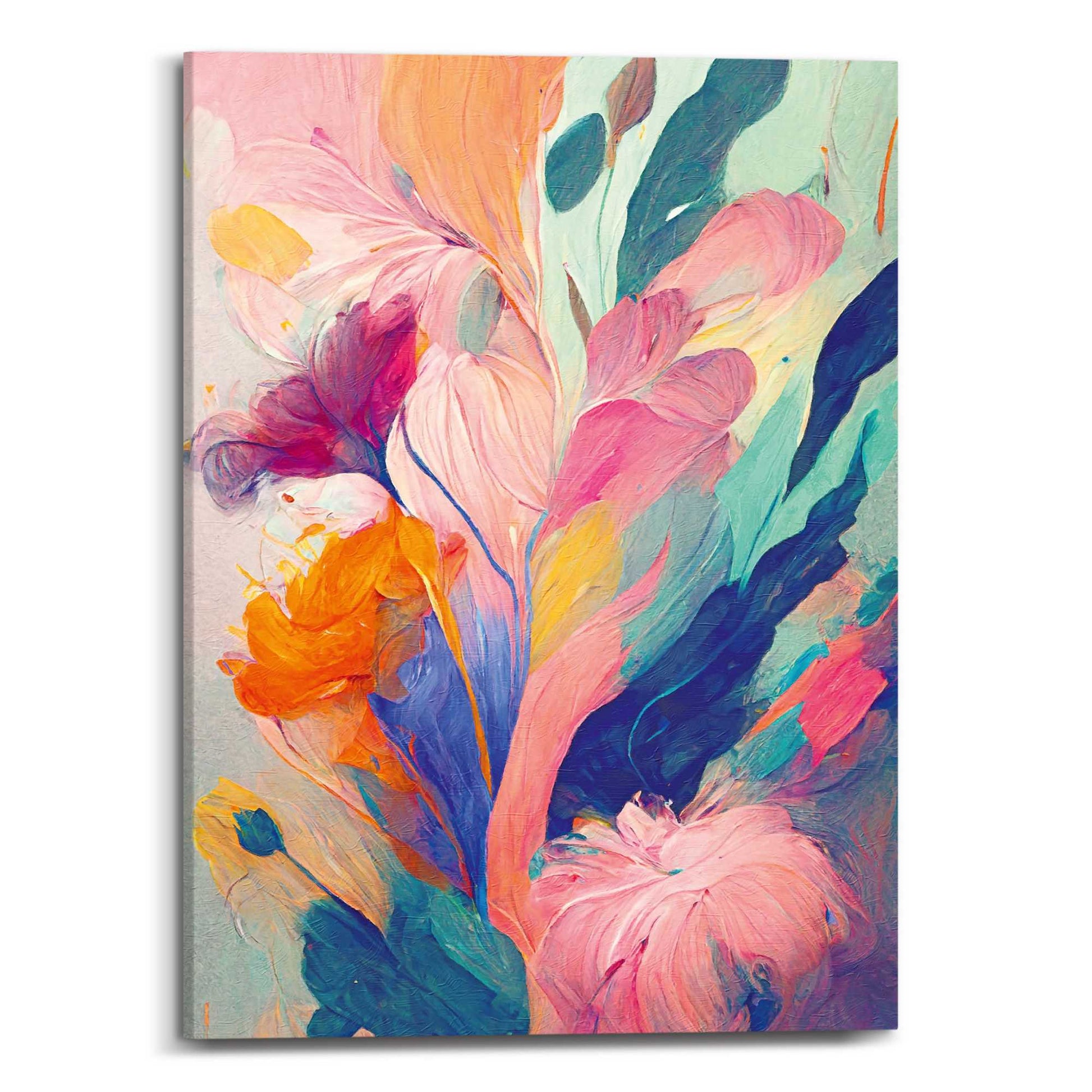 Canvas Colourful Painted Flowers II 70x50
