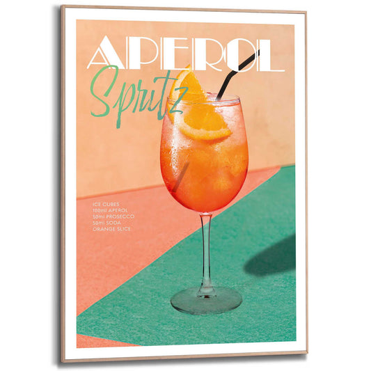 Framed in Wood Aperol Spritz 70x50