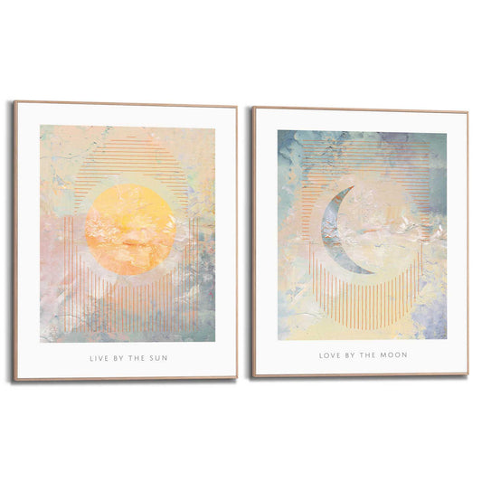 Framed in Wood Sun & Moon 40x50