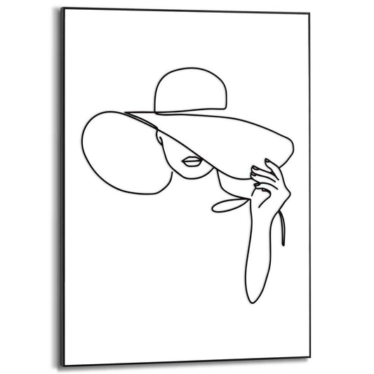 Framed in Black Hat Woman 70x50
