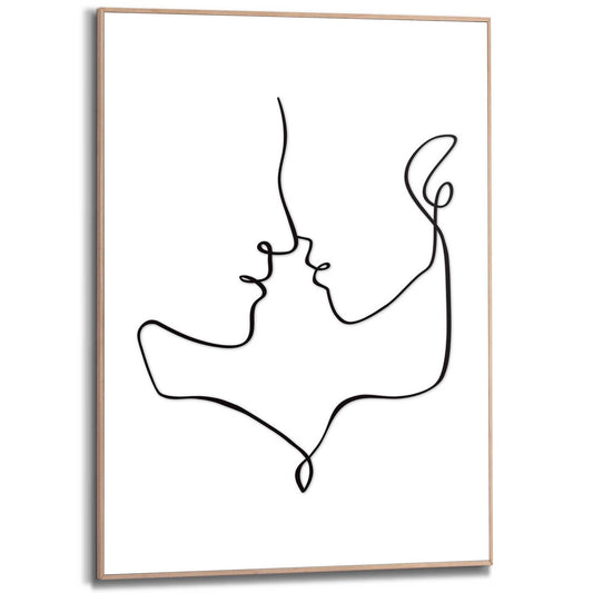 Framed in Wood Love Couple 70x50