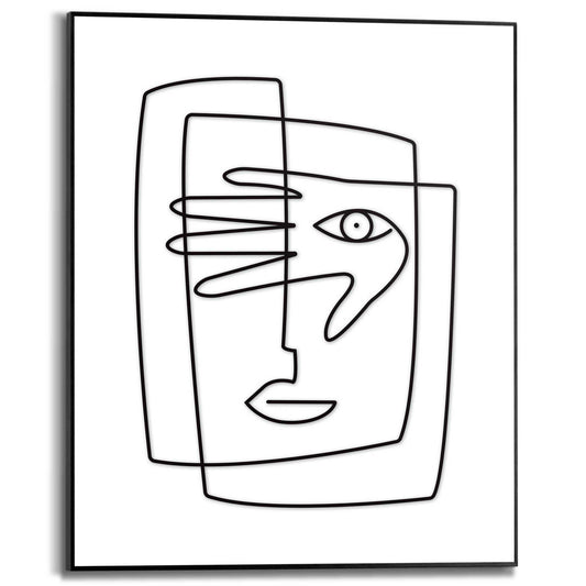 Framed in Black Abstract Face 50x40