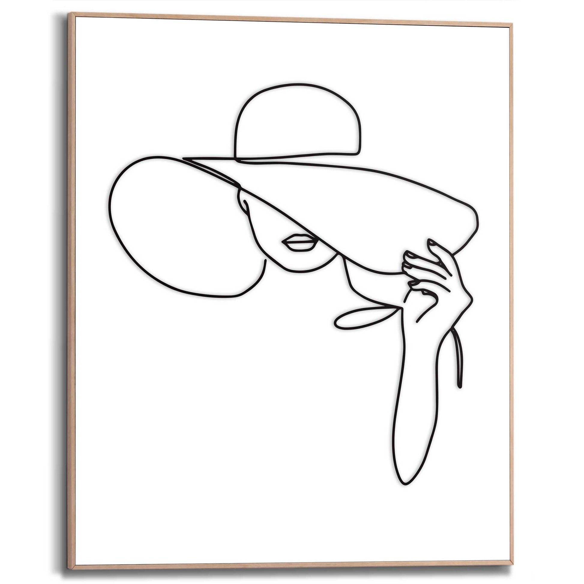 Framed in Wood Hat Woman 50x40