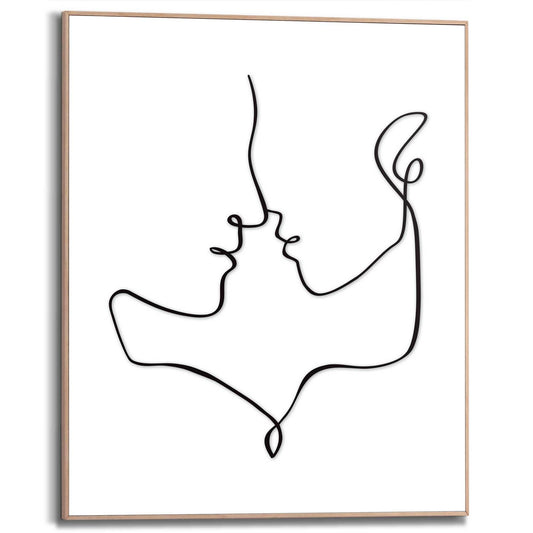 Framed in Wood Love Couple 50x40