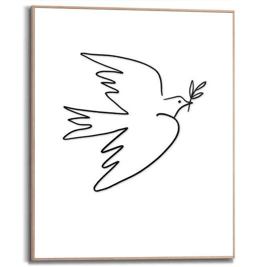 Framed in Wood Dove of Peace 50x40