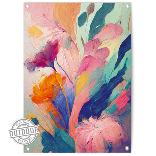 Outdoor Art Colourful Painted Flowers II 70x50
