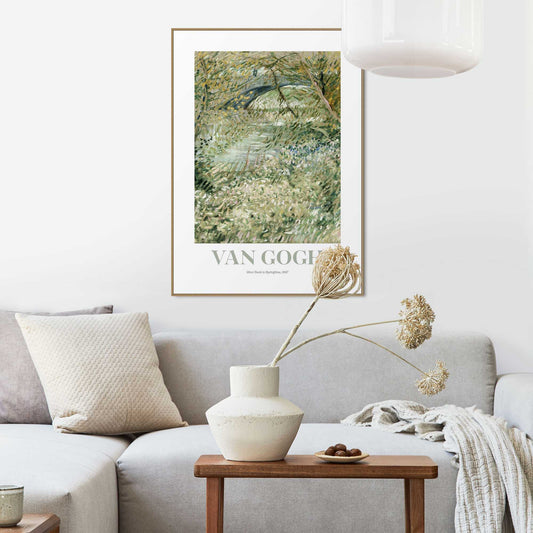 Framed in Wood Van Gogh - river bank in springtime 70x50