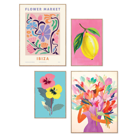 Framed in Wood Bright Colour Set 40x30