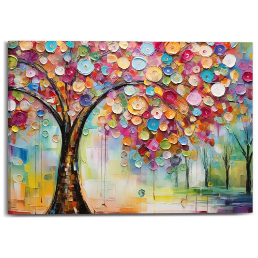 Canvas Painted Colour Tree 50x70