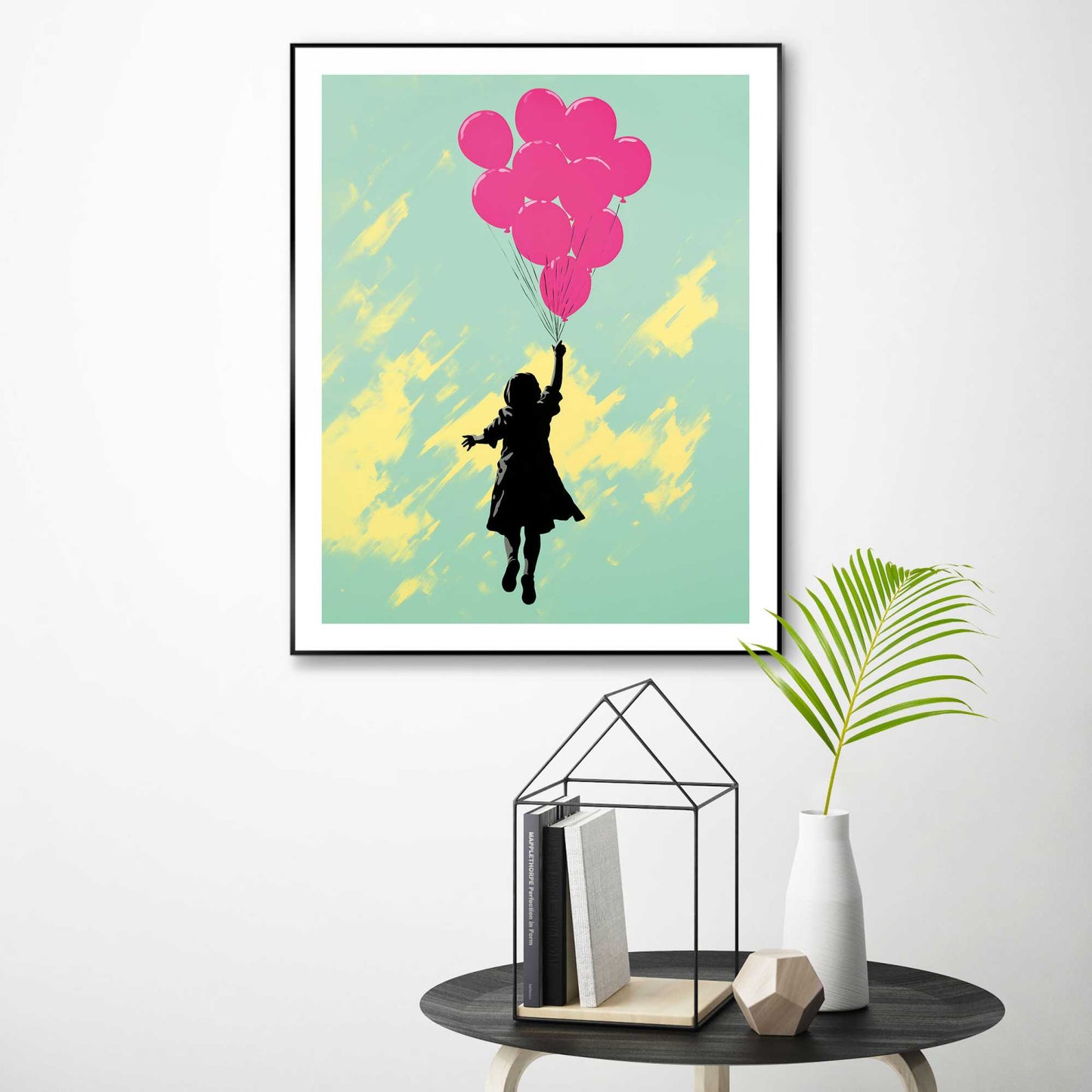 Framed in Black Pink Balloons 50x40