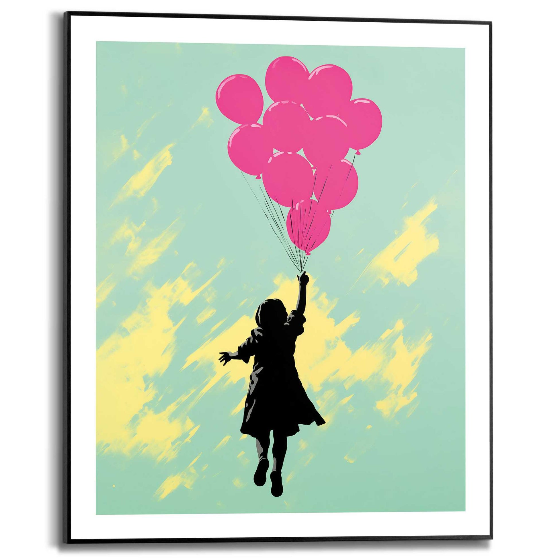 Framed in Black Pink Balloons 50x40