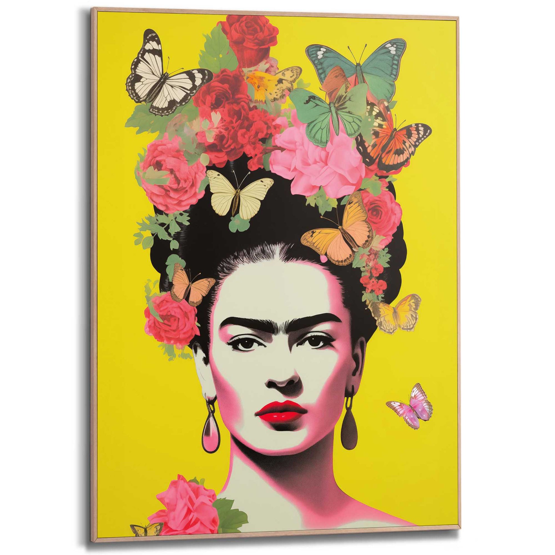 Framed in Wood Frida Pop Art 70x50