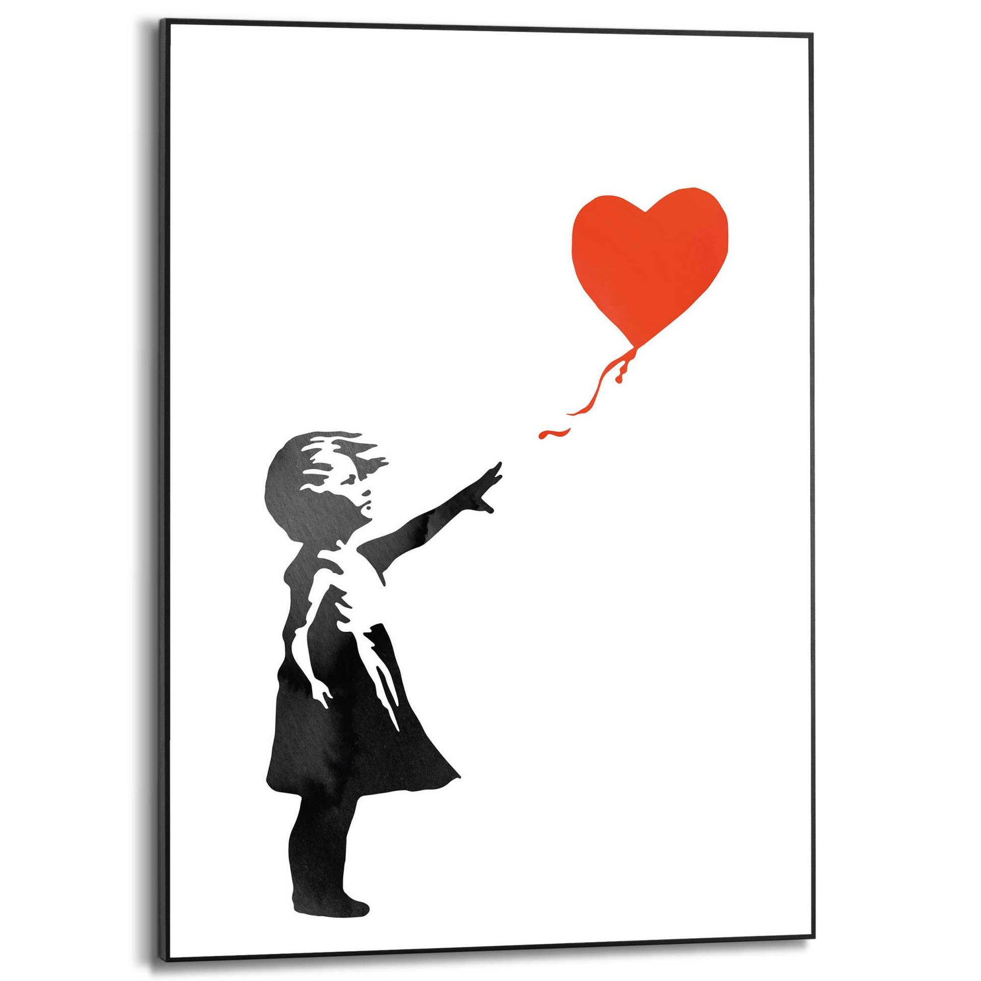 Framed in Black Banksy - girl with red balloon 70x50
