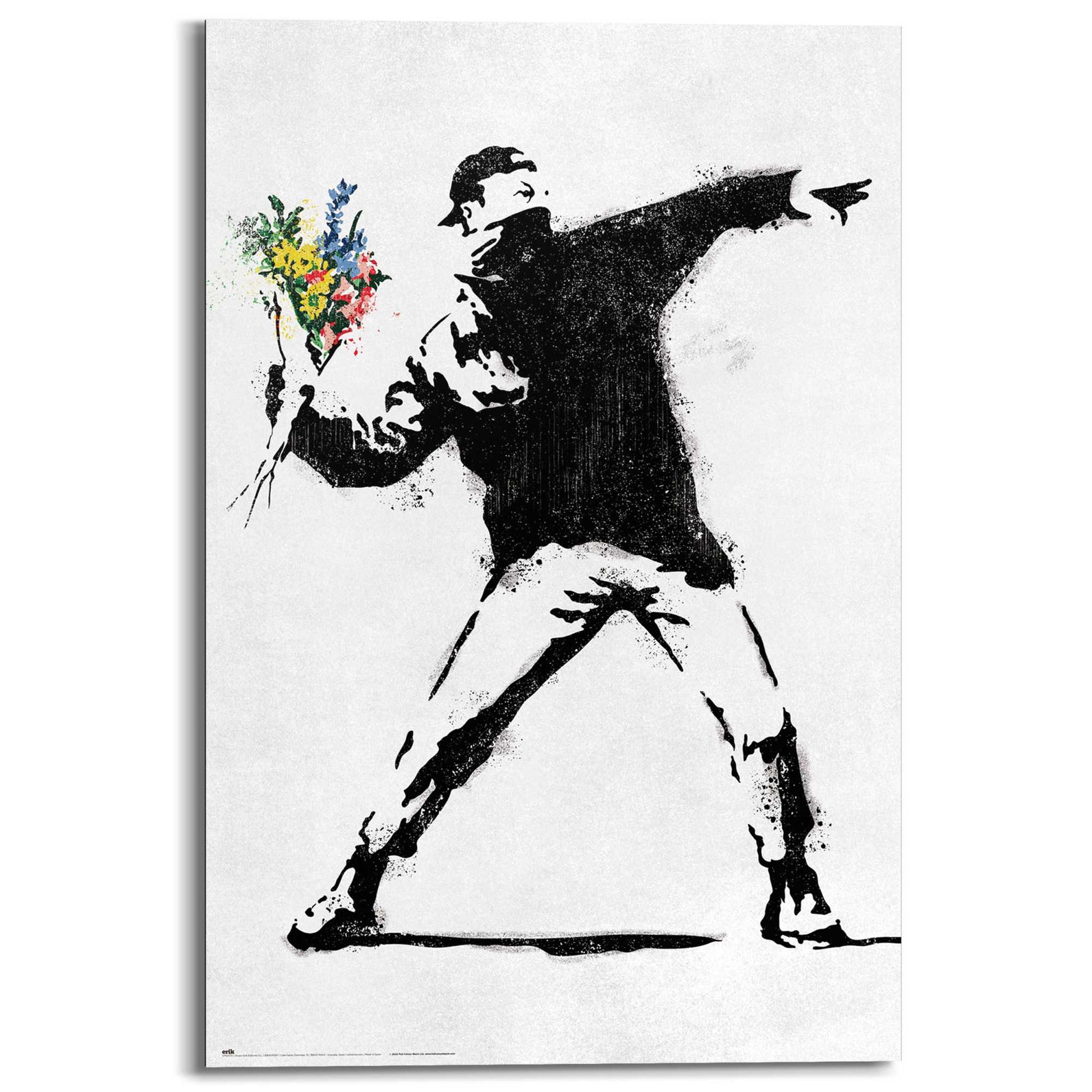 Painting Banksy - the flower thrower 90x60