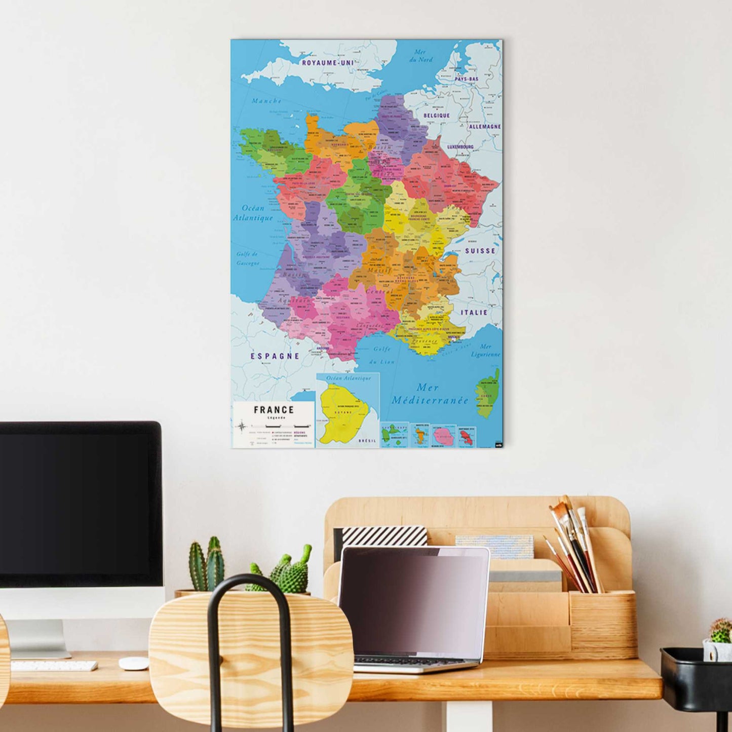 Painting Carte de France 90x60