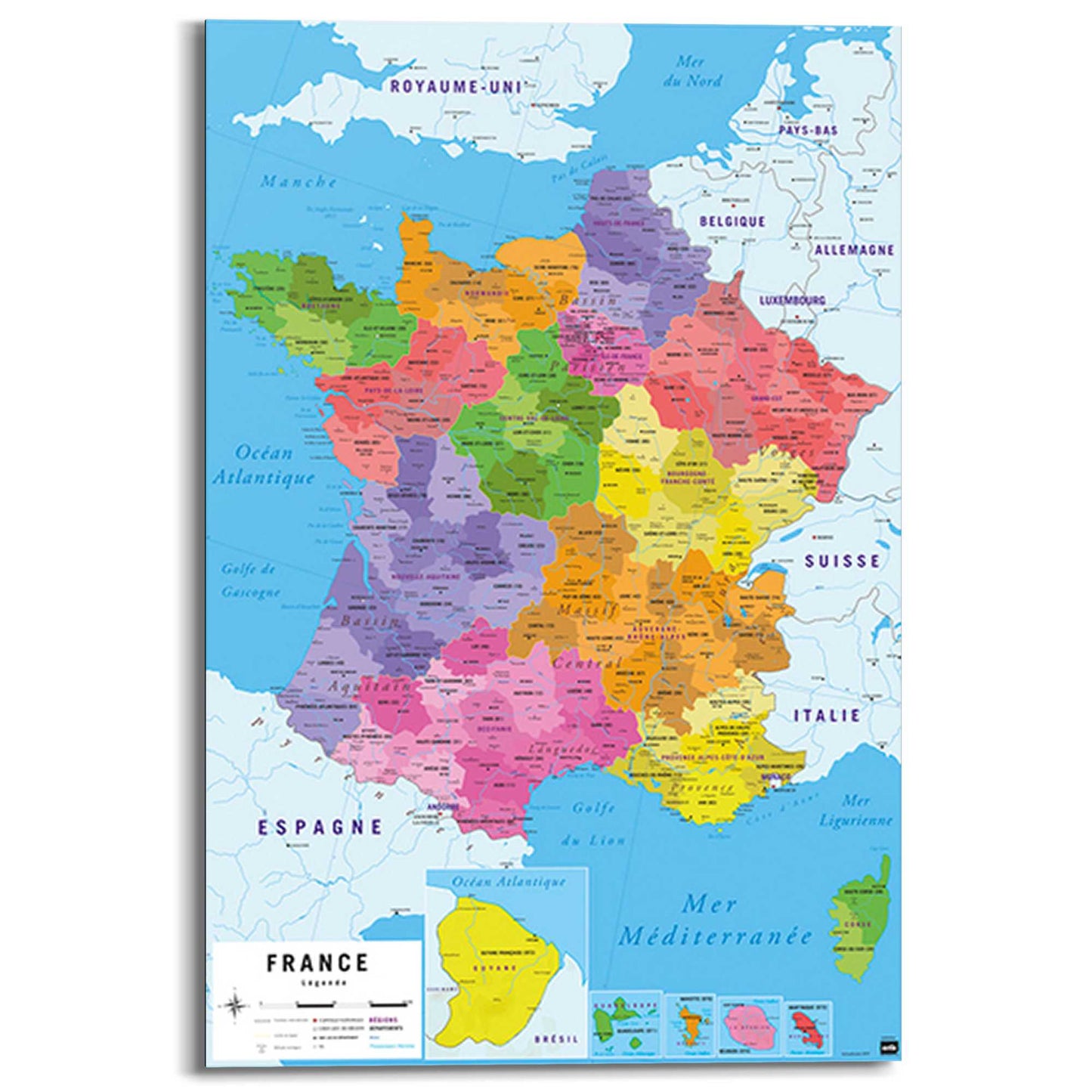 Painting Carte de France 90x60