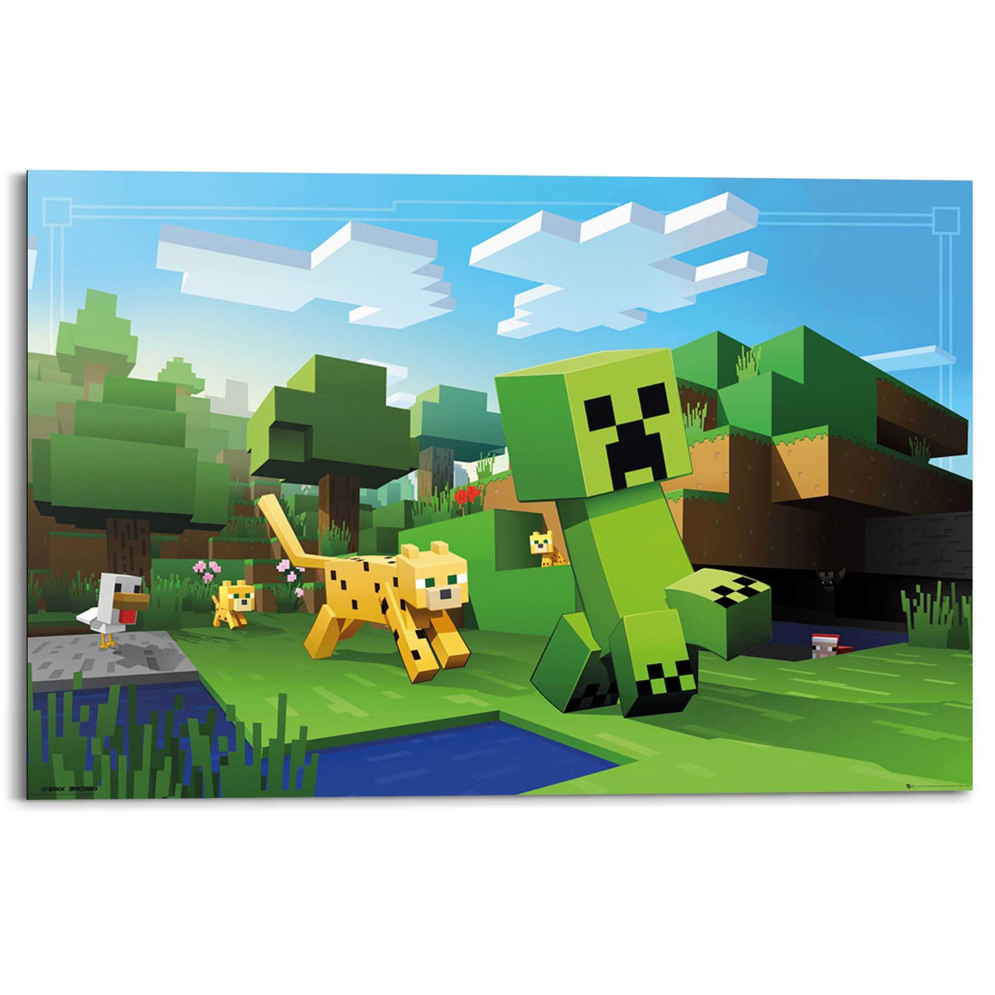 Painting Minecraft - ocelot chase 60x90