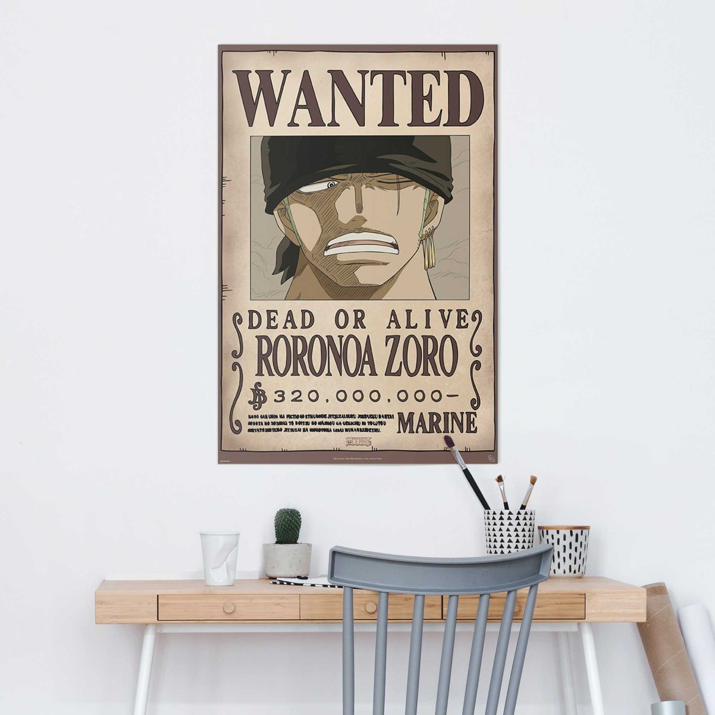 Painting One Piece - wanted Zoro 90x60